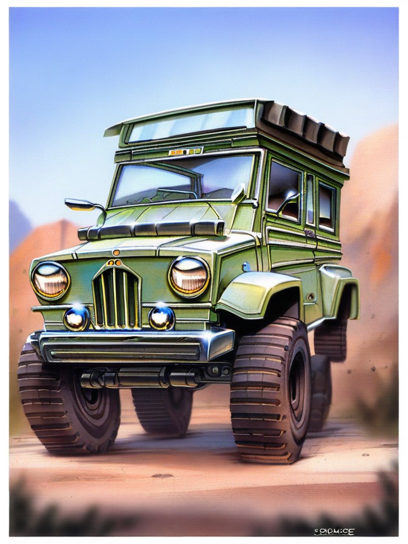 Jeep (transformer:[0.3:1:0.33]), jeep themed robot
score_8_up <lora:Transformers G1 Boxart-000022:1>